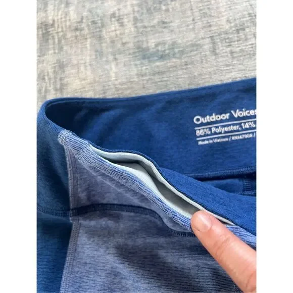 Outdoor Voices Blue Tri Tone 7/8 Warmup Athletic Leggings Medium - Picture 4 of 8